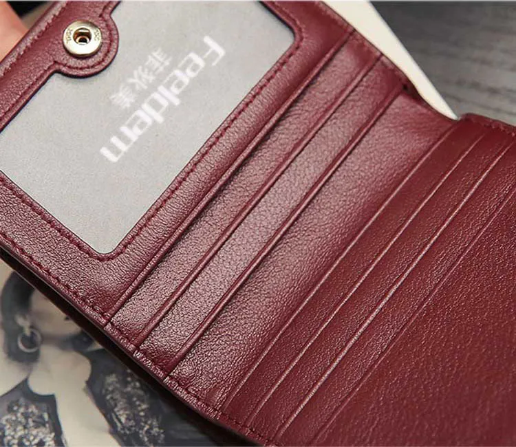 FEIDIMEI 二つ折り財布 レディース 可愛い ブランド 牛革 幾何柄 コンパクト 高い品質 激安通販 送料無料